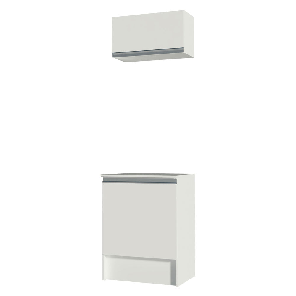 imagem de Kit com Armário Aéreo e Balcão cozinha Topazio 60x210x52 Branco Madesa GRTP06000109